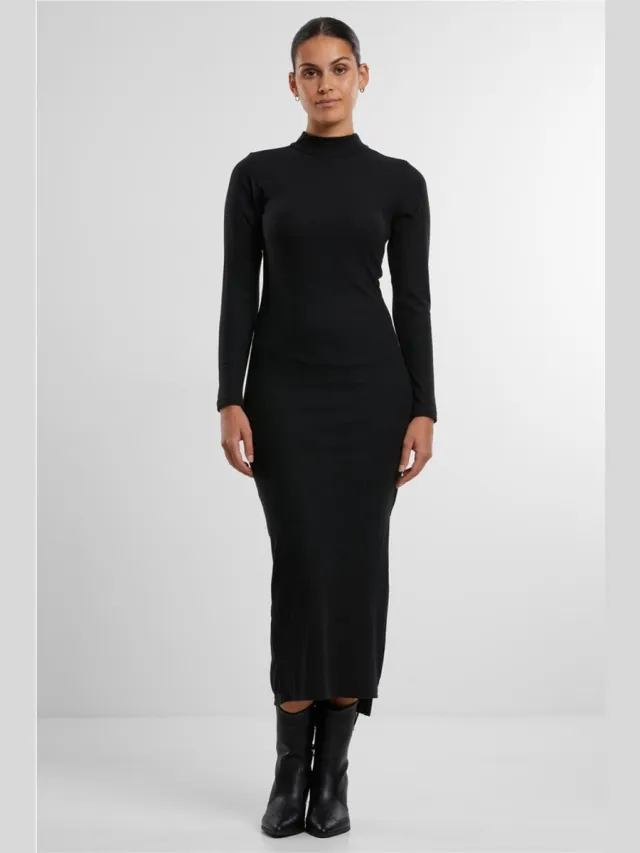 Urban Classics Dames Midi-jurk - zwart
