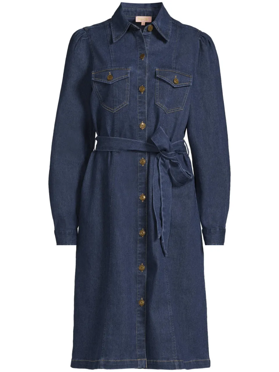 Ruby denim jurk met ceintuur dark blue, foto 2