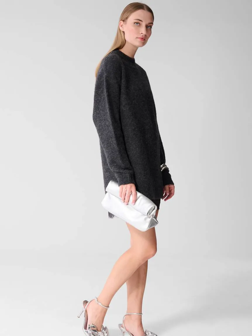 Shoeby korte gebreide jurk met wol - antraciet, foto 3