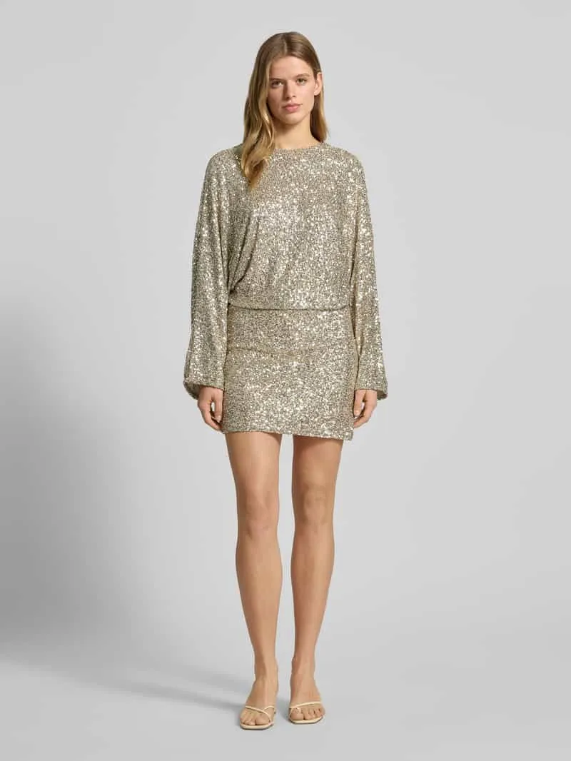 Gina Tricot Minijurk met ronde hals goud gemêleerd, foto 3