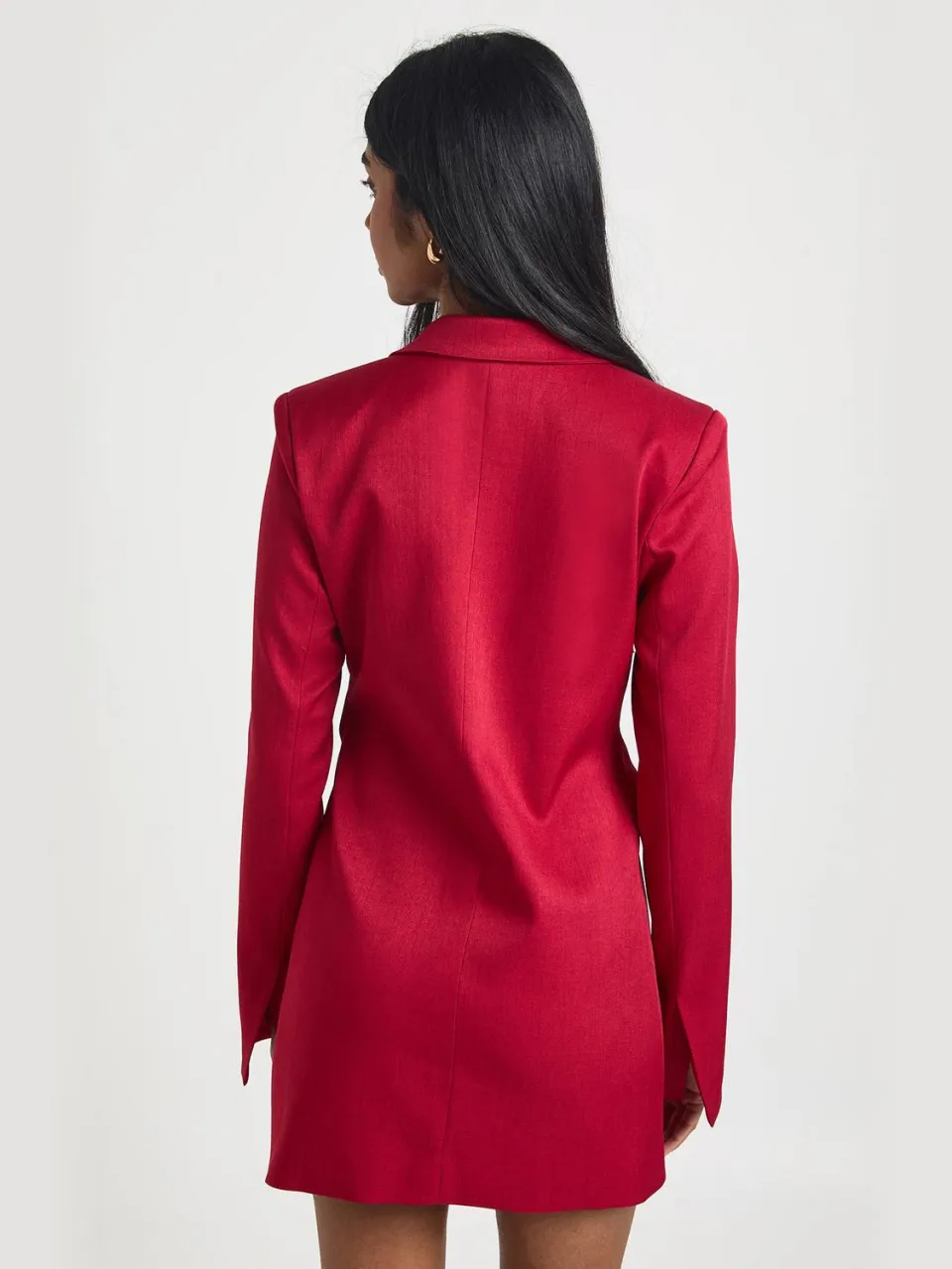boohoo Dames Wikkel Strikceintuur Detail Blazer Jurk kersen, foto 3