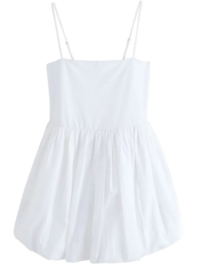 Next Dames - Mini-jurk met dunne bandjes en bubbelzoom - Wit White