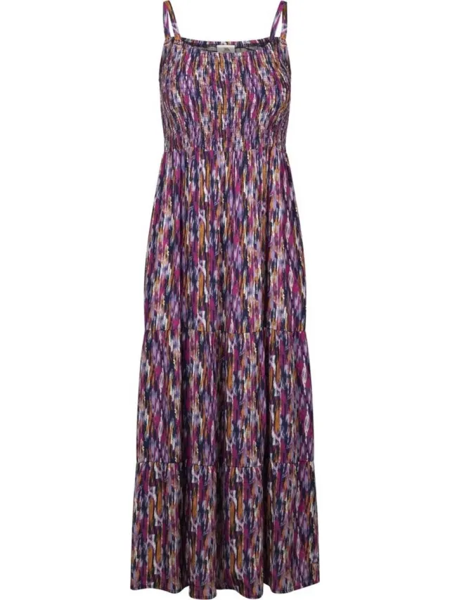 Trespass damesjurk Selena Casual Maxi Dress Blauw Meerkleurig