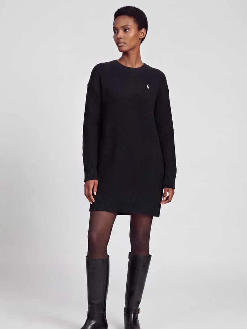 Polo Ralph Lauren Tricotjurk van mix van wol en kasjmier zwart