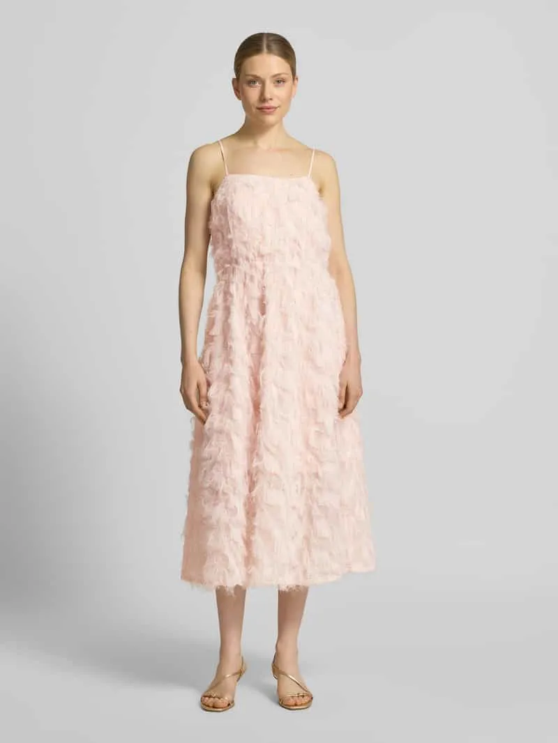 Selected Regular fit vrijetijdsjurk met franjes model 'MYLINE' Roze
