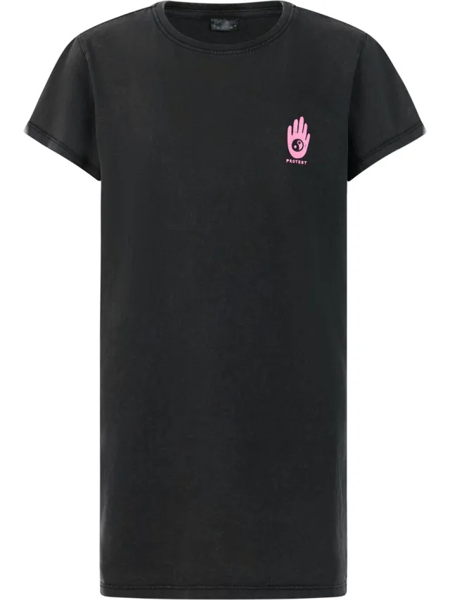 Protest PRTIlonka JR - Mini-jurk Meisjes - Korte mouwen - Knielengte - Loose fit - Zwart