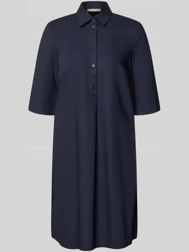 Christian Berg Woman Selection Knie-lang overhemdjurk met knoopsluiting marineblauw, foto 2