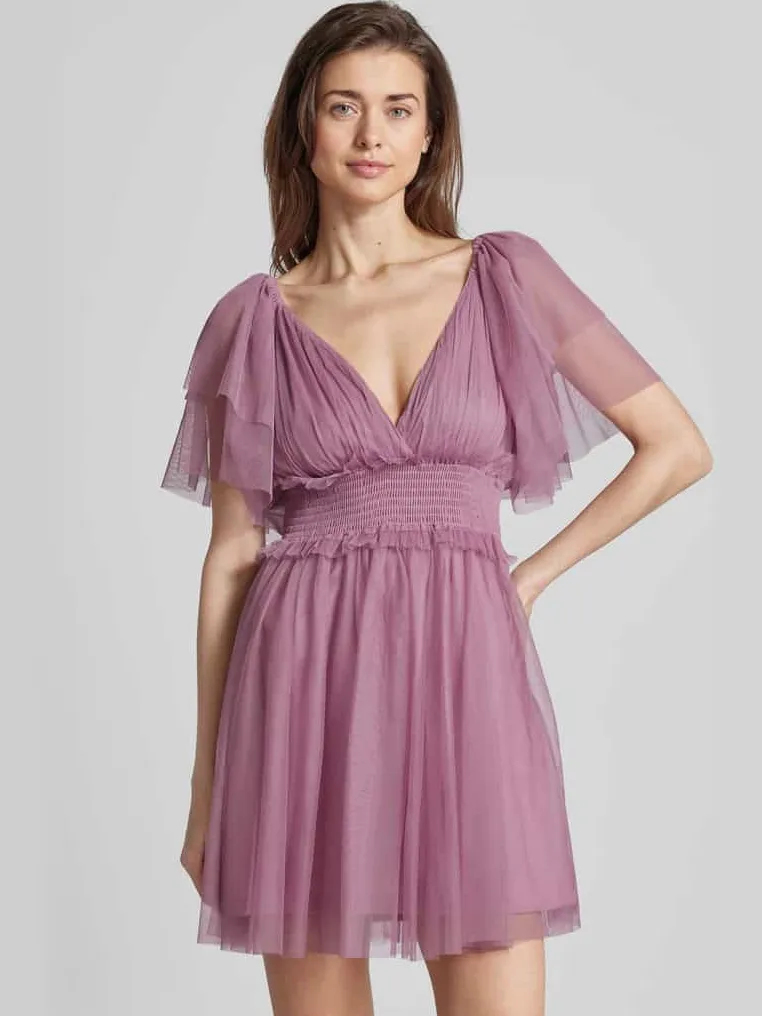 Lace & Beads Cocktailjurk met V-hals Rosé