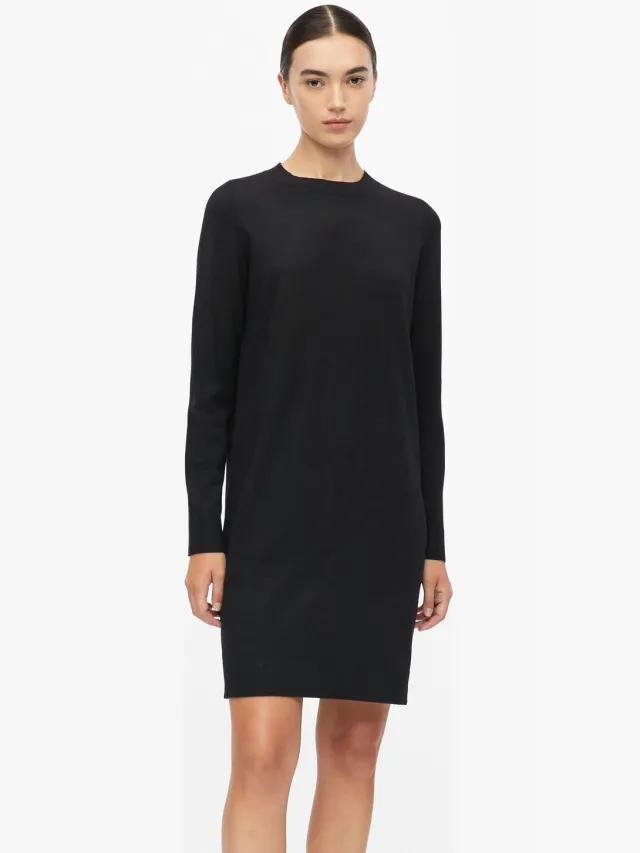 S.Oliver female - Gebreide jurk van een viscose-mix zwart