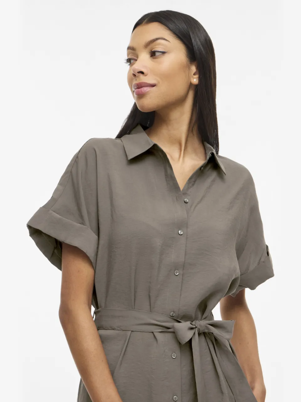 Vila blousejurk taupe, foto 4