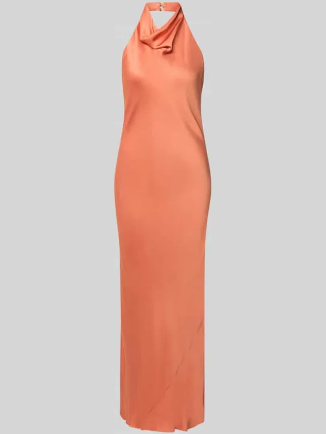 Jake*s Cocktail Nauwsluitende cocktailjurk van pure viscose oranje, foto 2