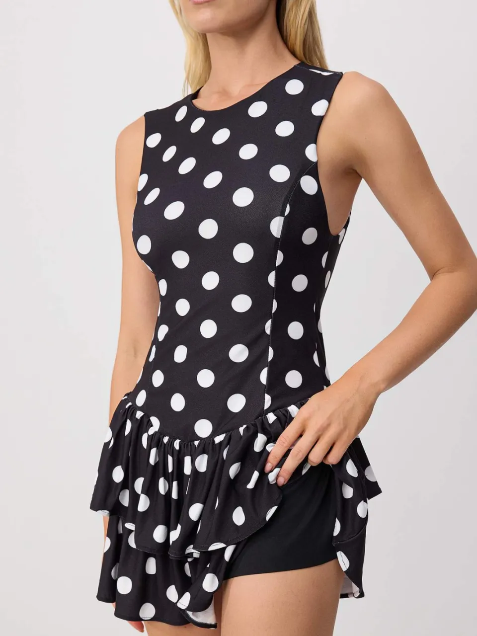 Trendyol TRENDYOLMİLLA Dames Zwart Stippen Kort / Mini Kort Casual Skater Jurken, foto 2