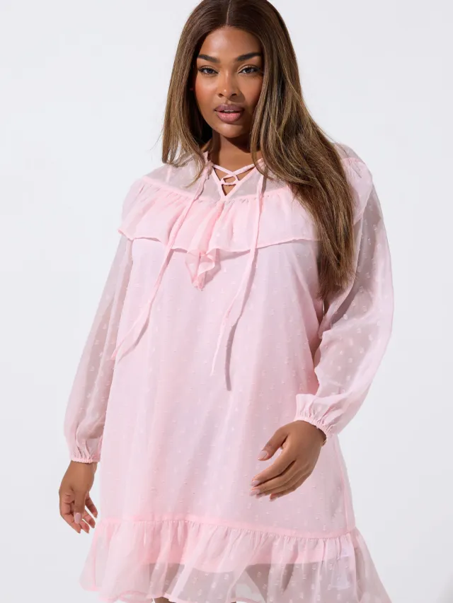Limited Collection Roze Dobby Smockjurk Pink