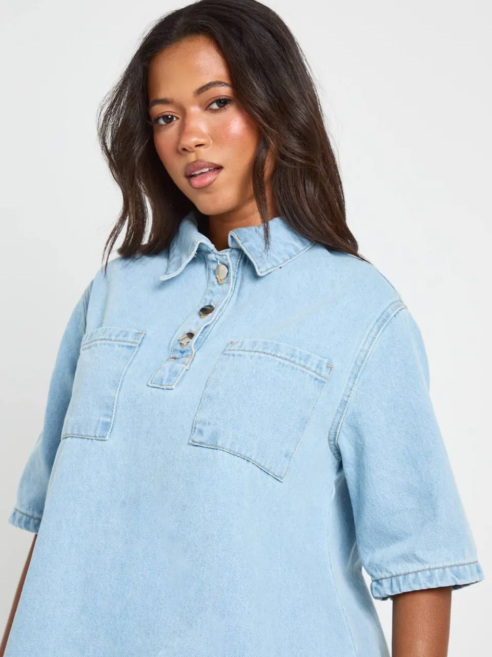 boohoo Dames Denim Jurk Met Korte Mouwen, foto 4