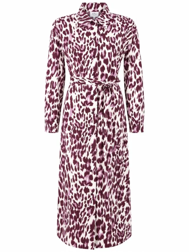 Zoso Jurk Penny 264 Mauve-bordeaux Dames Maat