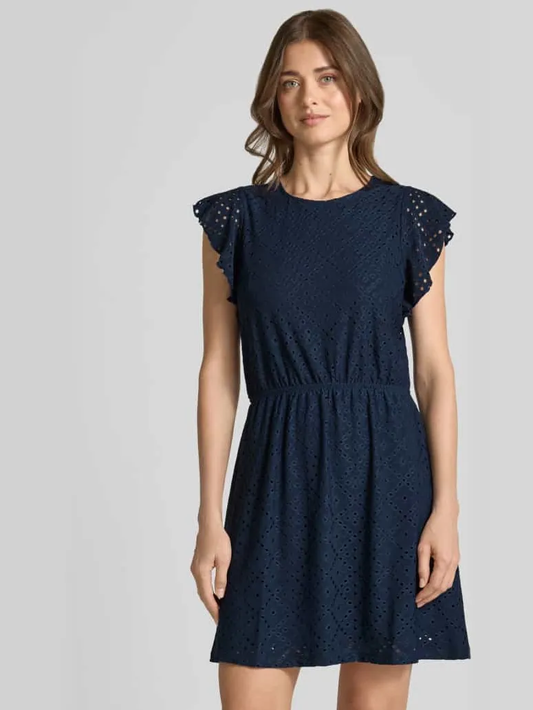 Vero Moda Getailleerde zomerjurk met ajourpatroon model 'TASSA' Donkerblauw