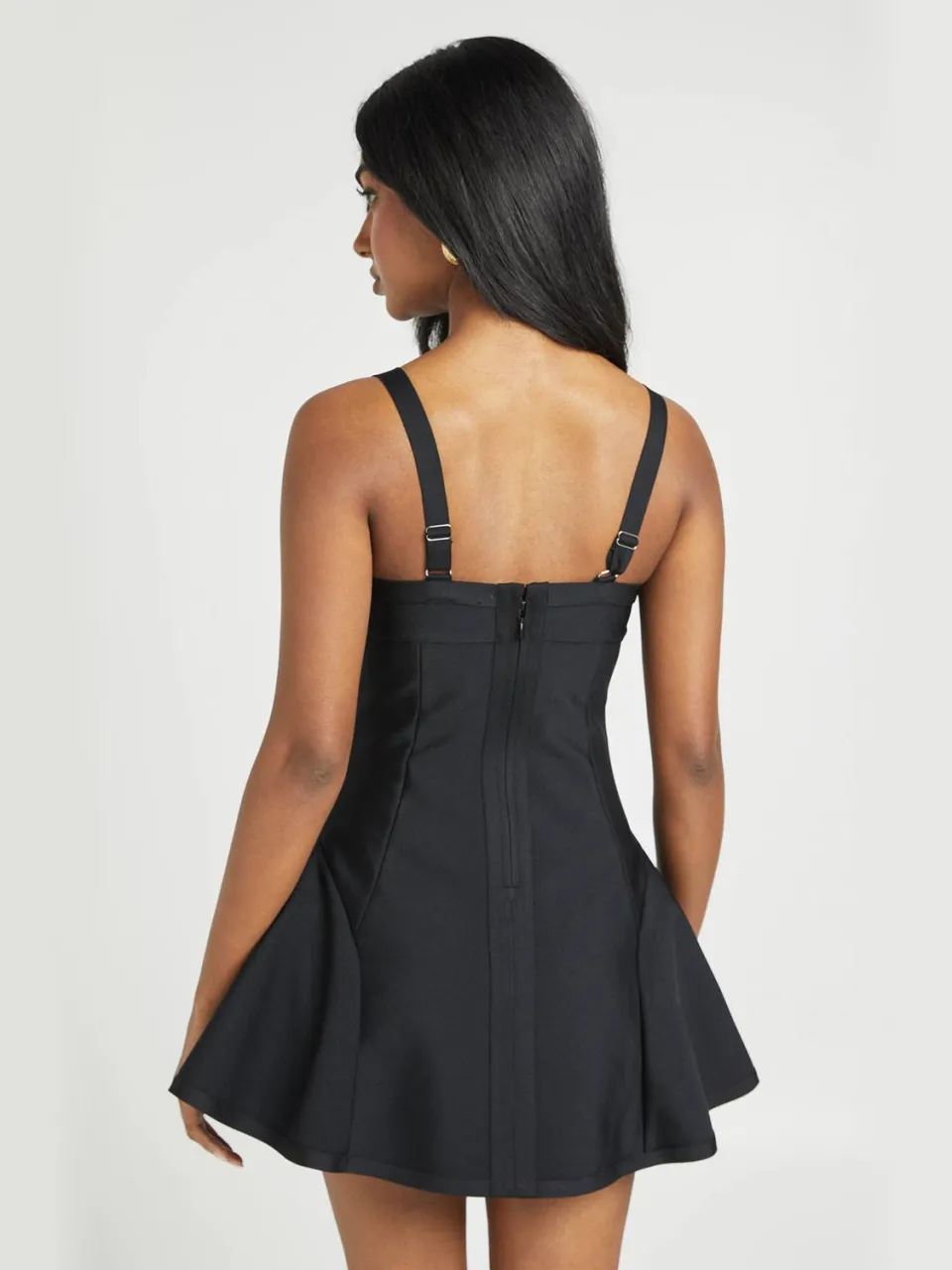 boohoo Dames Premium Bandage Skater Mini Jurk zwart, foto 3