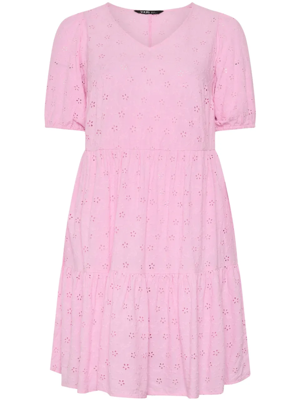 Yours Roze Gelaagde Jurk Met Broderie Anglaise-52, foto 4