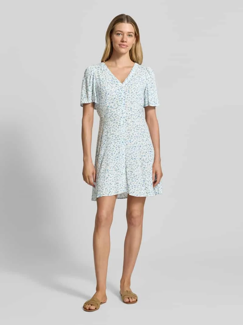 Vero Moda Licht uitlopend minijurkje van pure viscose model 'ALBA' lichtblauw, foto 4