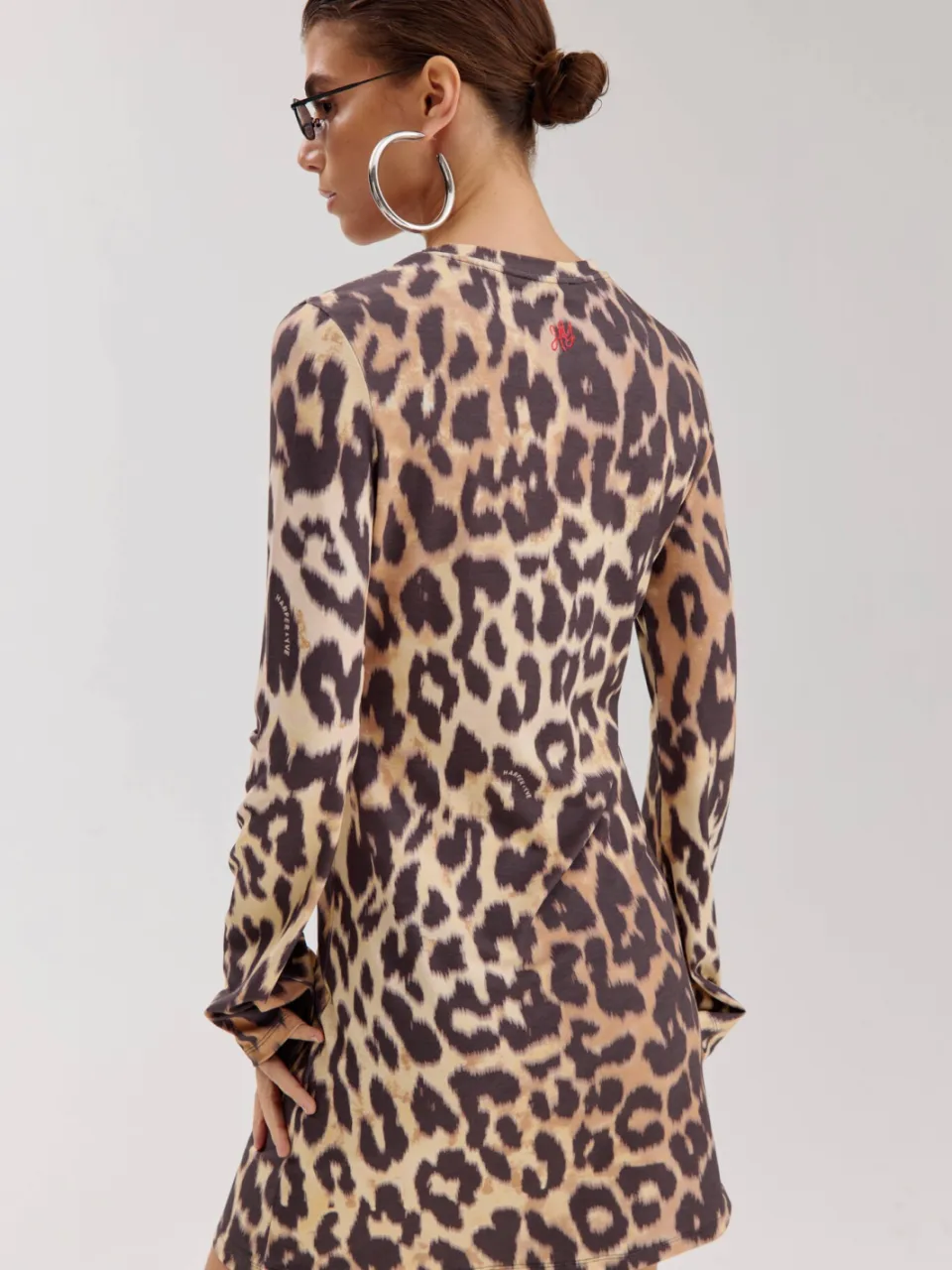 Harper & Yve korte jurk met dierenprint bruin, foto 6