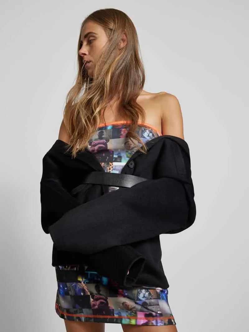 Diesel Knielange rok met elastische band zwart, foto 3