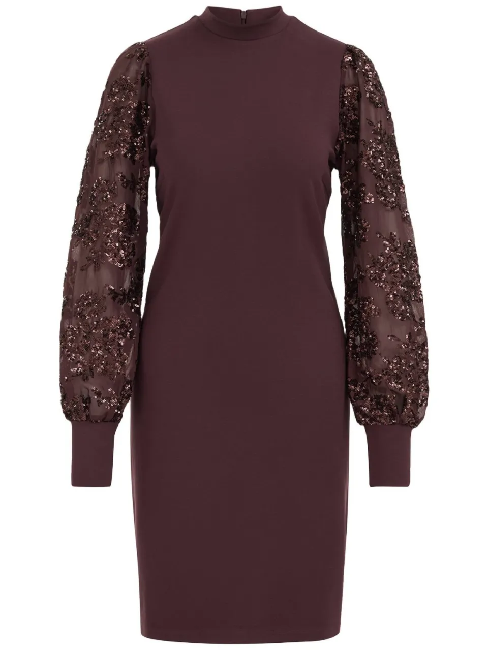 WE Fashion korte jurk met pailletten - aubergine, foto 2