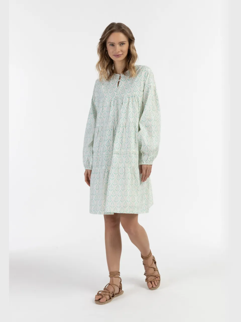 IZIA Midi-jurk met all-over print Dames turkoois Turquoise