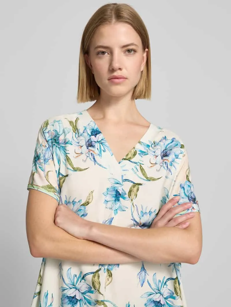 ZABAIONE Knielange tuniekjurk met V-hals model 'Ha44zell' blauw, foto 5