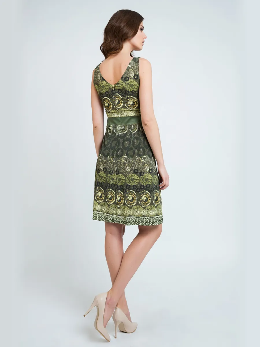 Conquista Mouwloze A-Lijn Print Jurk Jersey groen, foto 2