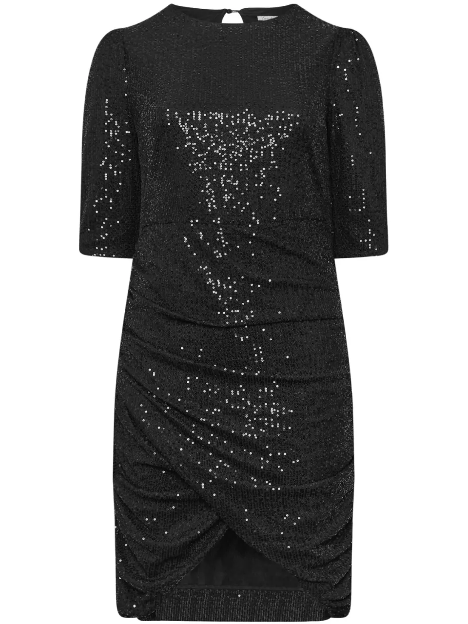 Yours London Midijurk Met Pailletten En Geplooide Details In Zwart, foto 4