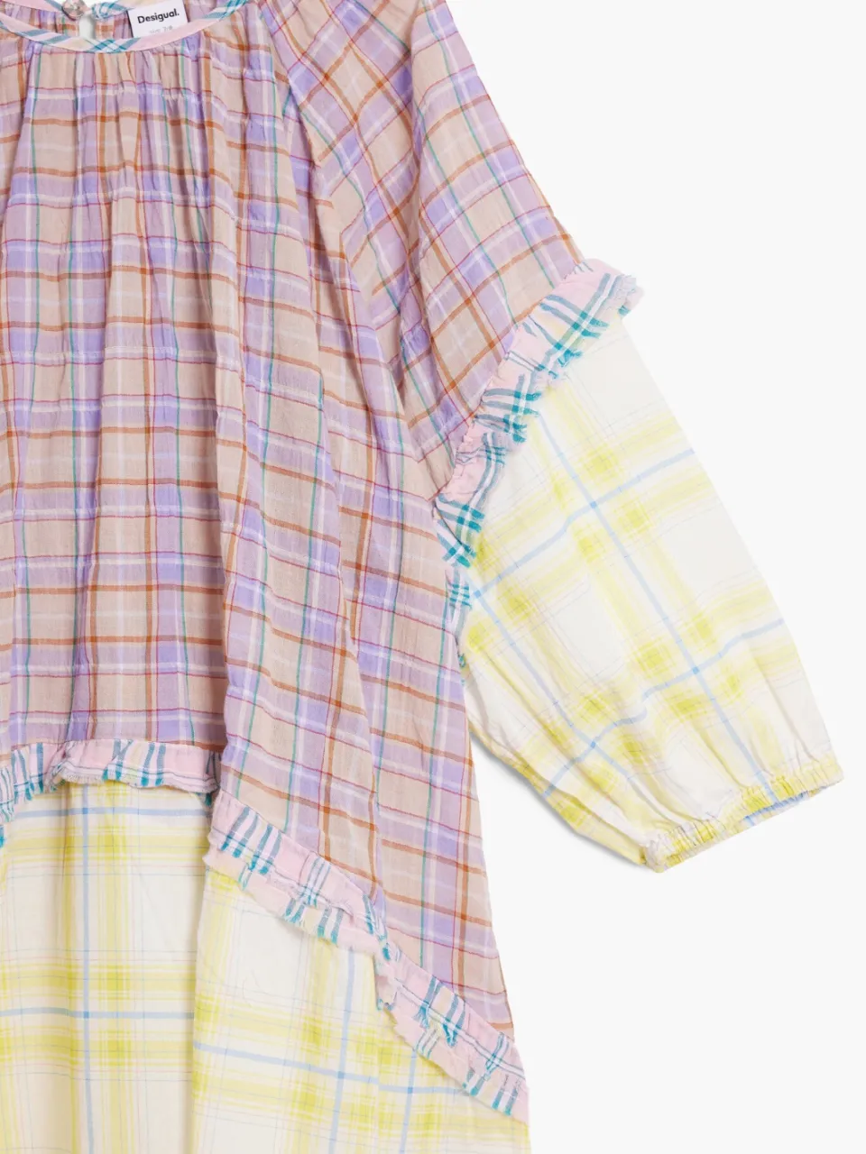 Desigual geruite blousejurk paars, foto 4