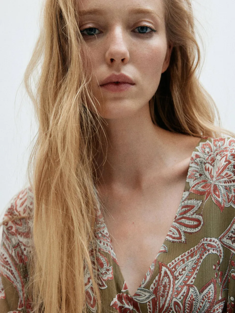 Mango midi jurk met paisley - groen, foto 5
