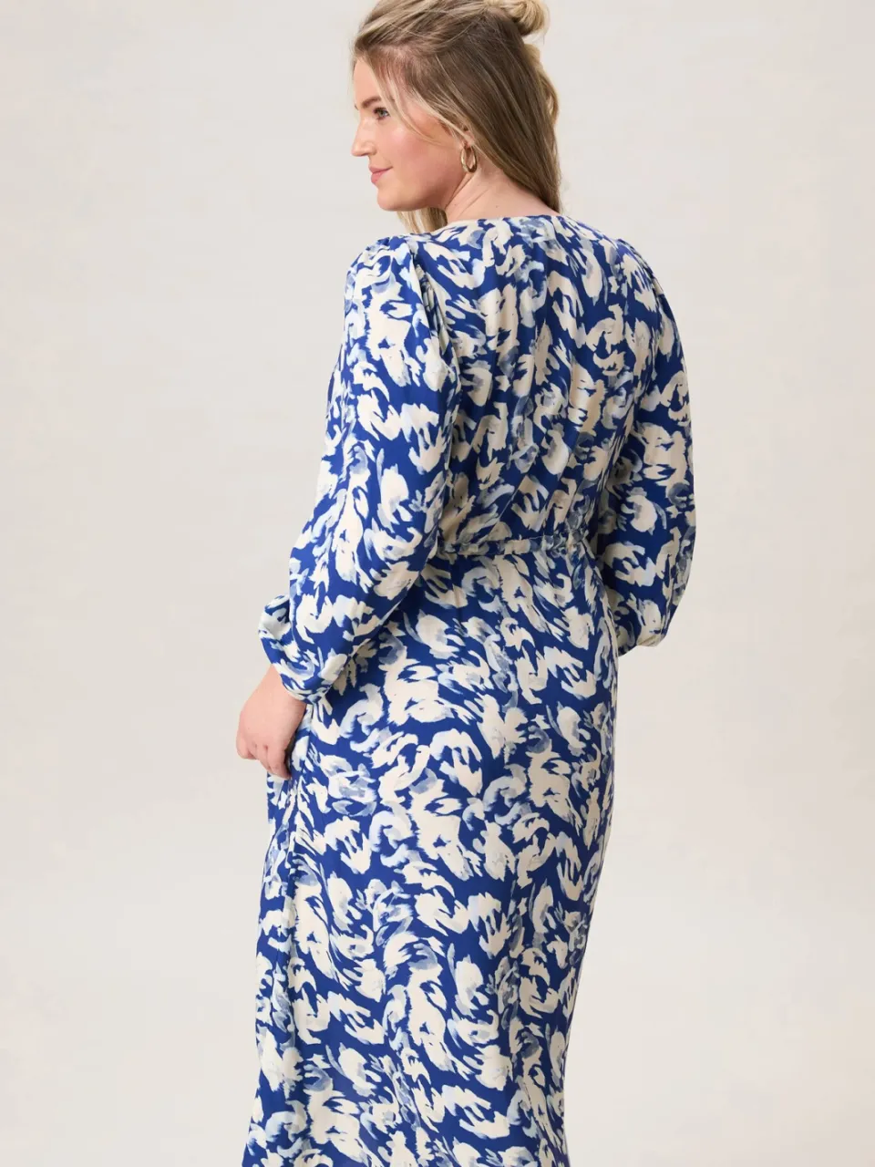 Miss Etam Plus midi jurk blauw, foto 5