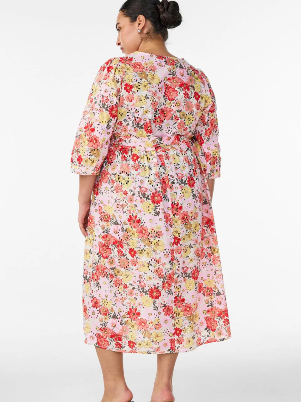 Zizzi gebloemde midi jurk Plus Size - roze, foto 3