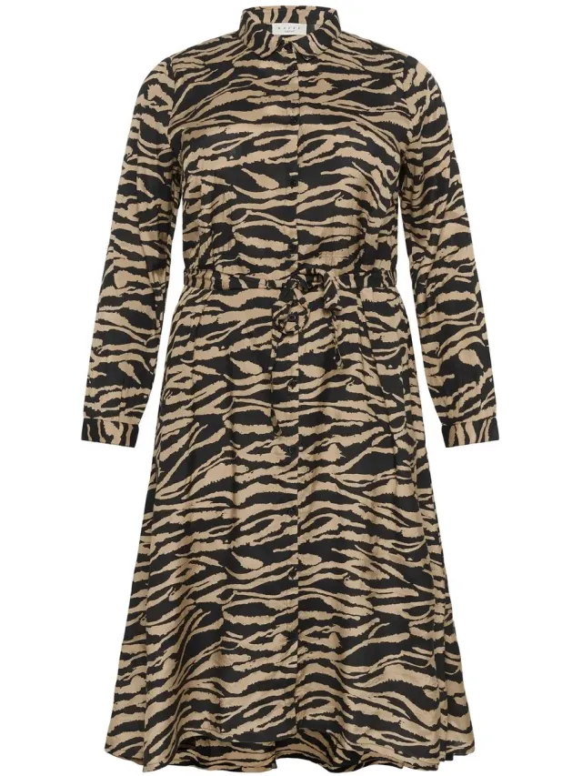 Kaffe Curve Damesjurk KAFFE Curve KColivia black deep/nomad print