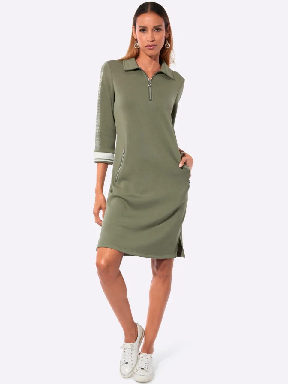 Polojurk kaki/wit