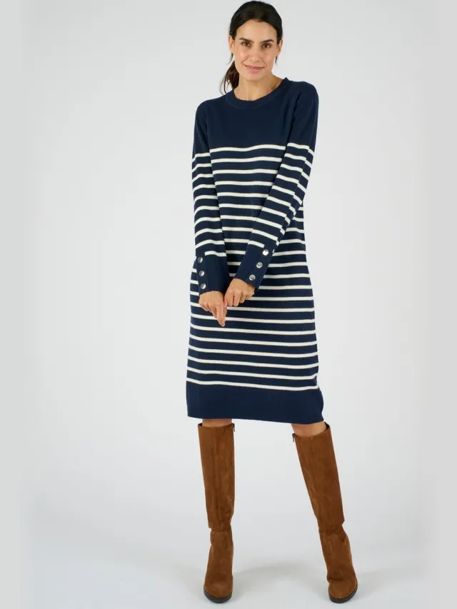 Damart Truijurk in marinière stijl thermolactyl - Dames - Blauw