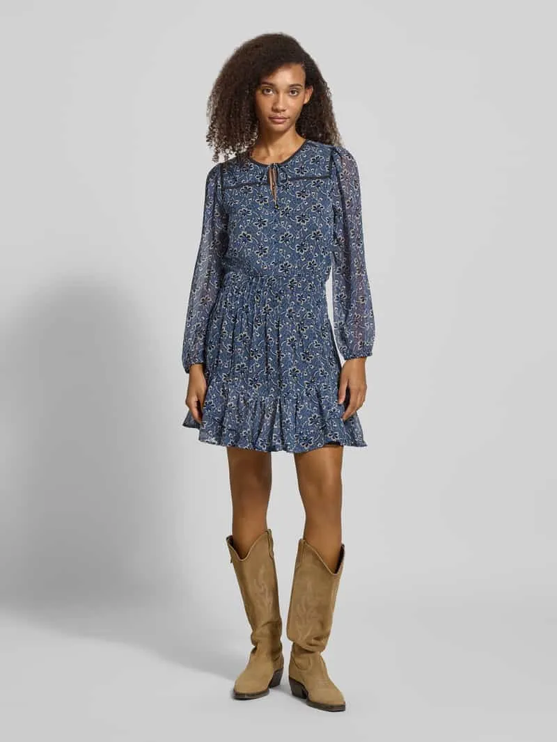 Pepe Jeans Mini-jurk met volantzoom model 'HELOYSE' lichtblauw, foto 4