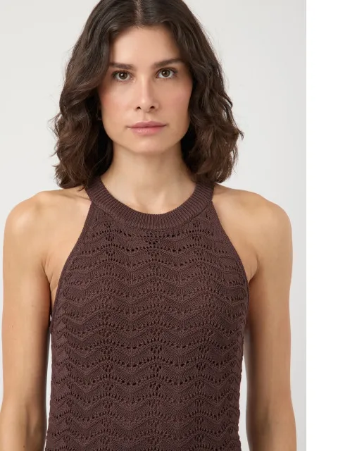 Y.A.S. YAS Isabel sl long knit dress fest coffee bean bruin, foto 2