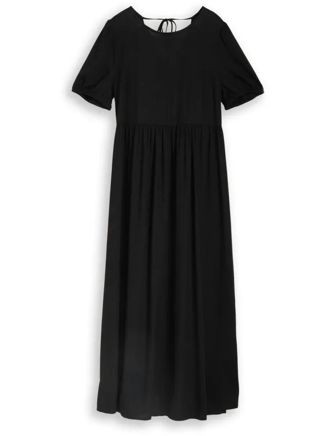 Tom Tailor Denim - Midi-jurk met linnen - deep black
