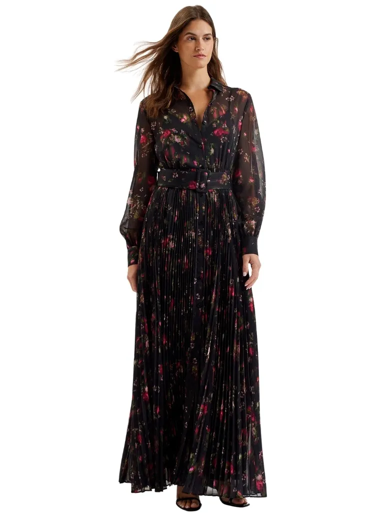 Ted Baker Ceiba Bedrukte Maxi-blouse Zwarte Jurk