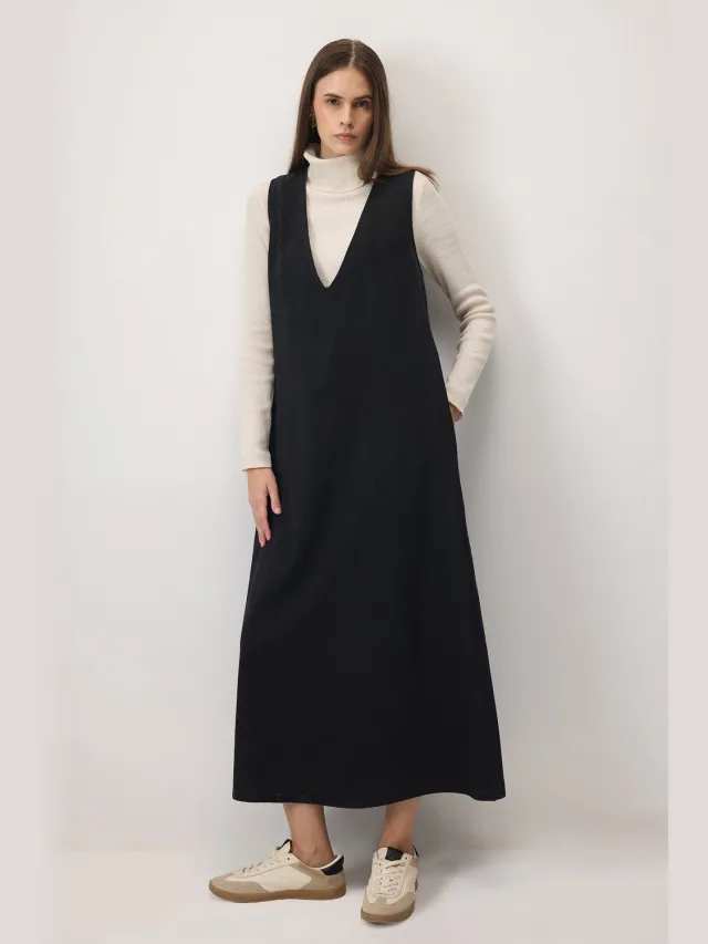 TOUCHÉ PRIVÉ V-hals denim overgooier - Antraciet - Dames