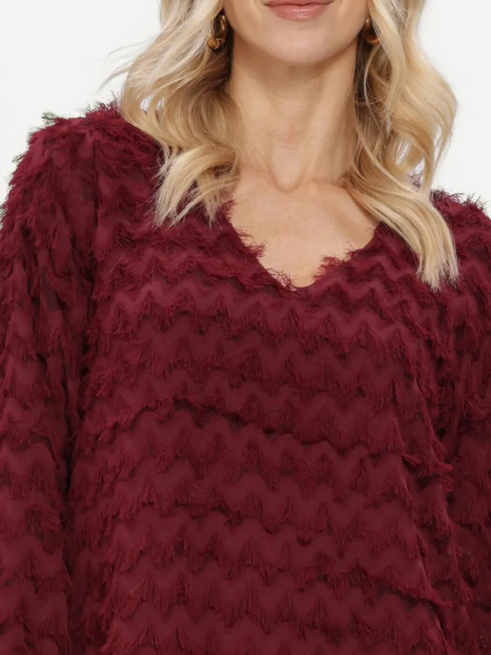 SELECTED WOMEN Dames Jurken Slwmyla Ls Relaxed Short Dress - Bordeaux, foto 4