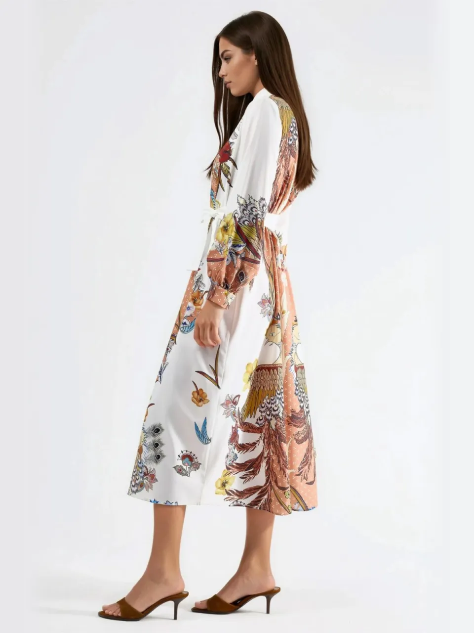 MSN Collection Bloemen Maxi-jurk met Knopenluiting veelkleurig, foto 2