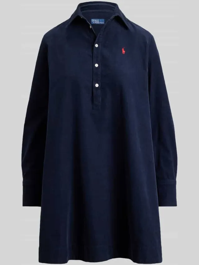 Polo Ralph Lauren Vrijetijdsjurk in A-lijn van puur katoen marineblauw