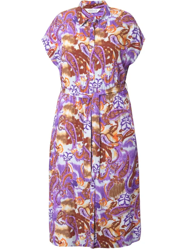 Studio Untold Dames - Maxi-jurk oversized paisley-print - Paars - Maat 50+