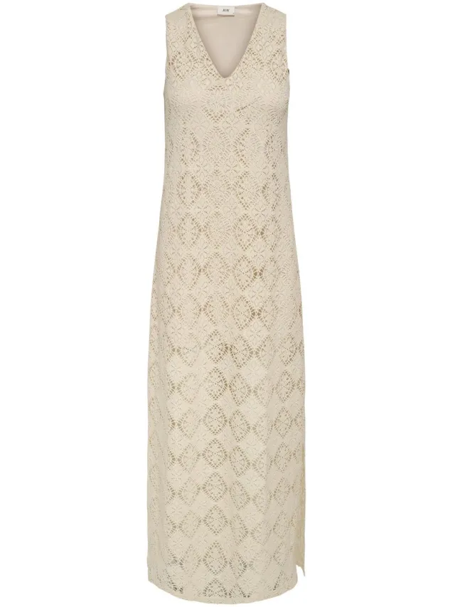 JDY JDYEVA S/L LONG V NECK DRESS JRS DIA - Dames - Maxi jurken birch