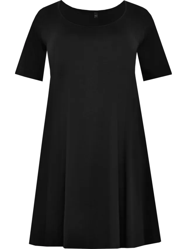 Yoek Dames Jurk korte mouwen black