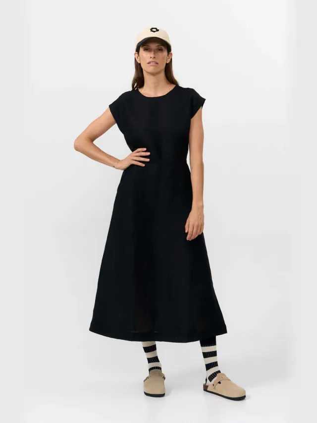SUITE13LAB dames vegan Midi Jurk Tinto Zwart