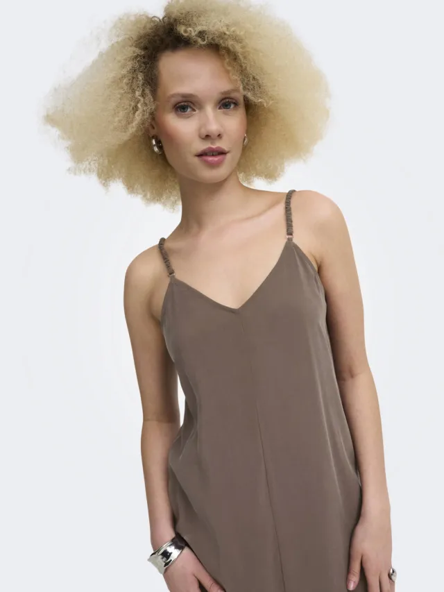 Only maxi jurk - lichtbruin, foto 2